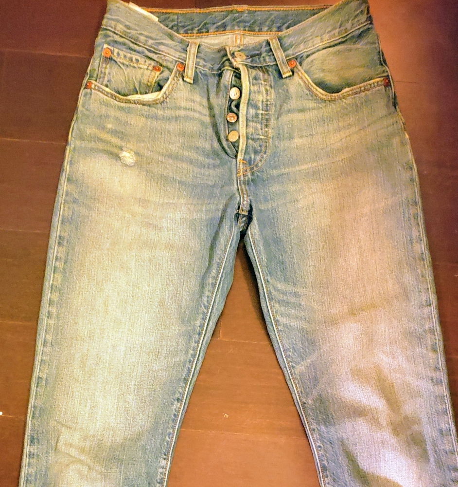 Levi 501, minor distressing 26x32